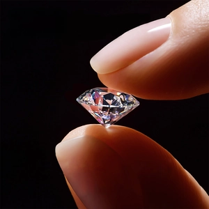 Pierre de moissanite ronde de couleur D, taille brillant avec certificat GRA