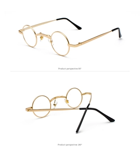 Steampunk round sunglasses detail showing frame design from 90 and 180 degree angles
