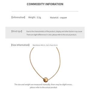 Detailed technical view of 18K gold plated copper ball necklace with 5.5g weight info