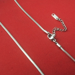 Adjustable silver stainless steel square snake chain necklace with lobster clasp for unisex