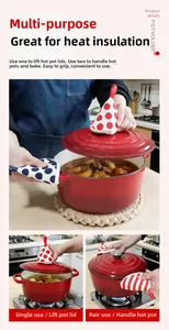 Triangle heat resistant pot lid handle covers with polka dots and stripes patterns