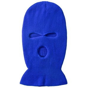 Cagoule classique bleu roi à 3 trous en maille épaisse chaude pour les sports d'hiver