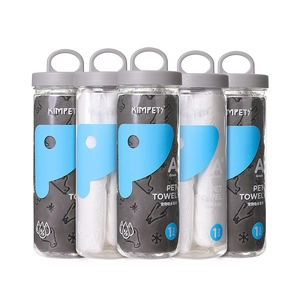 Set van 5 super absorberende KIMPETS huisdierhanddoeken in potten voor honden en katten