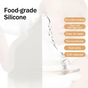 Spatule en silicone de qualité alimentaire pour poêles antiadhésives, souple et durable