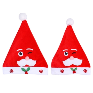 Thickened Santa Claus hats for adults and kids featuring cartoon beard and snowflake details