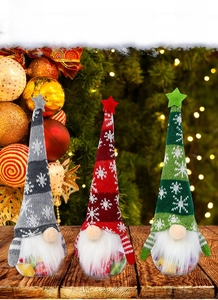 Dreiteilige Weihnachts-Wichtel-Zuckerdosen mit Strickmützen und durchsichtigen Behältern