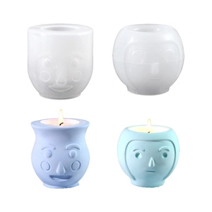 Stampo in silicone fai-da-te per fioriere e candele profumate con espressioni facciali