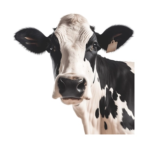 Cartoon cow wall sticker for home decoration featuring black and white dairy cow patterns