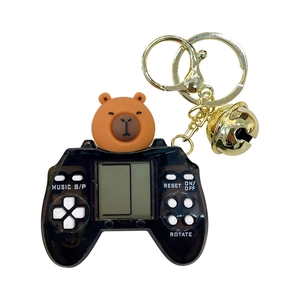 Mini console portachiavi Capybara con campanello dorato e pulsanti funzionanti