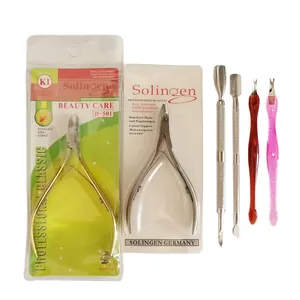 Cuticle Nipper Dead Skin Remover Manicure Tools Stainless Steel Double Ended Nail Pusher Professional Pedicure Care