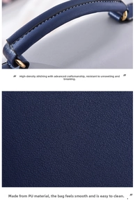 Detail of high-density stitching and fine PU leather texture on the handbag handle
