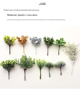 Detailed view of flexible artificial eucalyptus and pine needles for DIY Xmas wreaths