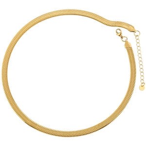 Flat Herringbone Necklace Stainless Steel Snake Chain Adjustable Punk Hip Hop Streetwear Jewelry For Women