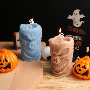Moules à bougies crâne d'Halloween pour bougies parfumées DIY et décors en plâtre