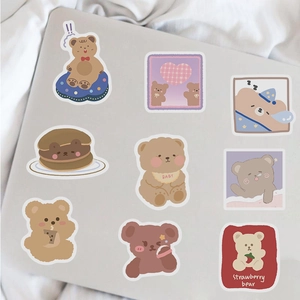 Waterproof Korean style cartoon bear graffiti stickers for laptop and luggage decor