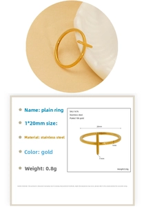 Detail specifications of 18K gold plated stainless steel cross ring with size and weight