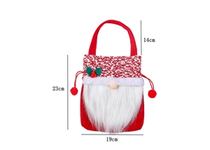 Detailed size specifications of the Christmas gnome gift bag with dimensions 19x23cm