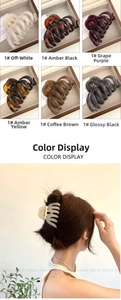 Collection of large pumpkin hair claws in diverse marble finishes and neutral colors