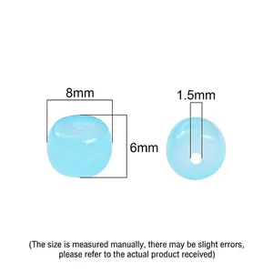 Blue 8x6mm translucent barrel glass beads for handmade jewelry DIY bracelets and necklaces