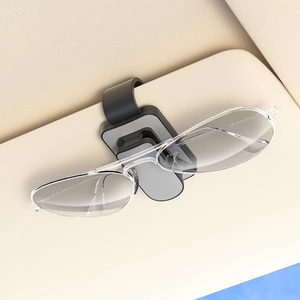 Universal car sun visor sunglasses holder in black with soft padding for secure clip