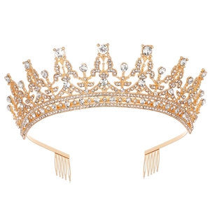 Luxury Rhinestone Crown Tiara Alloy Crystal Headband For Wedding Bridal Prom Party Elegant Baroque Style Hair Accessories
