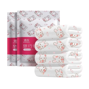 Thickened disposable bedding set with cute bunny print for hotel travel use
