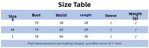 Detailed size chart for sexy floral crop top showing bust waist and length metrics