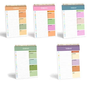 Undated Daily Planner Spiral Bound Woodfree Paper Time Management Schedule Notebook Task List Stationery Office