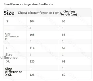 Size chart showing chest and length measurements for the embroidered round neck T-shirt