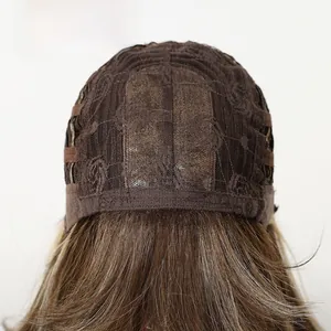 Detailed view of the breathable lace inner net and high-quality synthetic wig structure