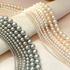 French Retro Round Artificial Pearl Necklace Elegant Minimalist Clavicle Chain High Luster Vintage Jewelry For Women