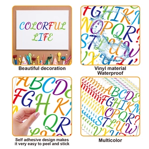 Detail showing waterproof vinyl letter stickers with colorful life design for journals