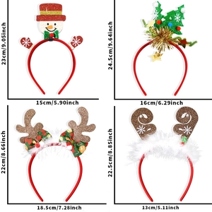 Lot de serre-têtes de Noël avec bois de renne bonhomme de neige et sapin avec mesures