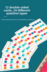 Educational set of 12 double-sided cards featuring 24 logic puzzle patterns for kids