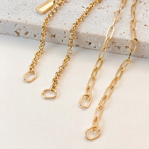 Verstellbare 18K vergoldete Edelstahl Büroklammer und Gliederkette DIY Armbänder