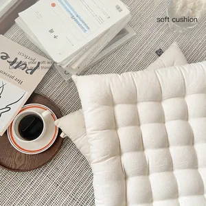 Japanese Style Tufted Chair Cushion Thickened Cotton Linen Square Round Floor Pillow For Dining Office Tatami Home Decor