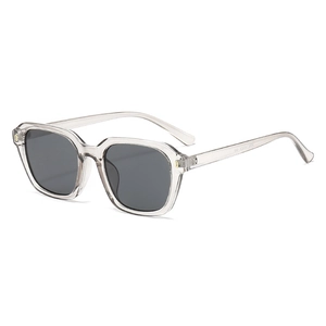 Retro oversized aviator sunglasses in transparent grey finish with rivet detail
