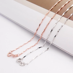 Elegant 925 Sterling Silver Melon Seed Chain Necklace Minimalist Electroplated Clavicle Chain Jewelry Accessory For Women