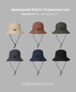 Waterproof outdoor bucket hats in six colors with adjustable windproof drawstring cords