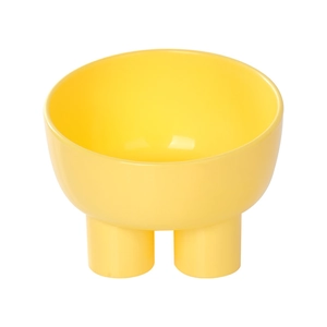 Gamelle pour chat jaune macaron moderne avec pieds d'éléphant pour protection du cou