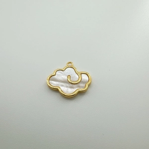 Pendentif nuage de bon augure plaqué or 18K avec nacre blanche pour bijoux DIY