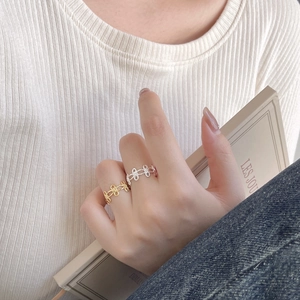 Elegant S925 sterling silver open rings with hollow floral design in gold and silver