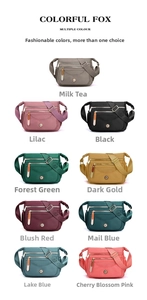 Selection of multi-layered nylon crossbody bags in nine vibrant waterproof colors