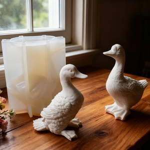 DIY silicone mold for duck shaped scented candles and resin crafts with realistic textures