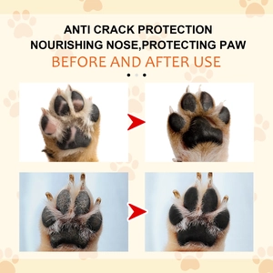 Moisturizing pet paw balm for cats and dogs showing before and after repair results