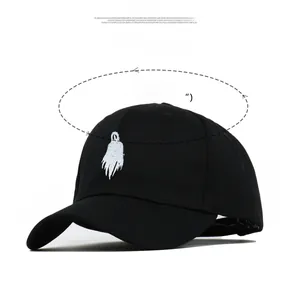 Size guide for black ghost embroidery baseball cap showing 58-62cm head circumference