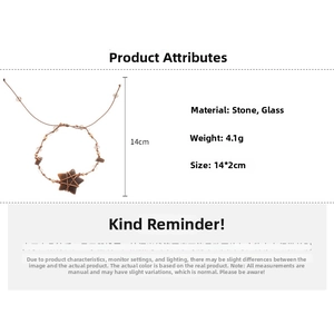 Ethnic bohemian star stone bracelet with brown woven rope and glass beads detail