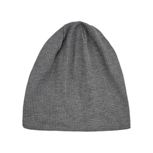 Berretto grigio in maglia a nido d'ape per l'inverno, cappello termico caldo per unisex