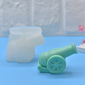 Cannon Silicone Mold For DIY Candle Making Cake Baking Plaster Craft Desktop Ornament 3D Novelty Shape