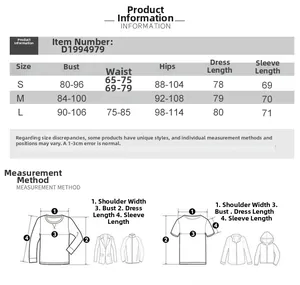 Tableau des tailles avec mesures du buste et de la taille pour cette robe en maille